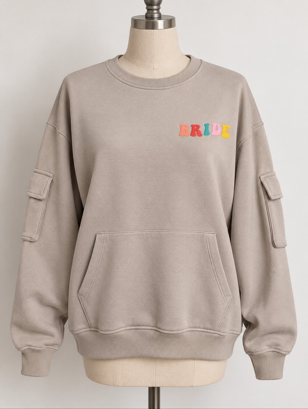Relaxx Bride Oversized Cargo Pocket Sweatshirt Beige XL